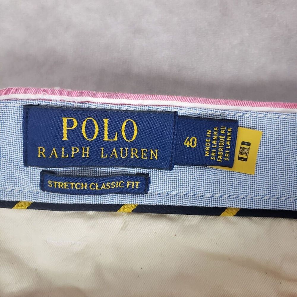 Polo Ralph Lauren Shorts Mens 40 Pink Striped Seersucker 9" Classic-Fit Preppy - Picture 9 of 11